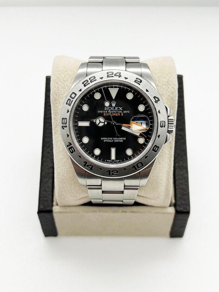 Rolex (Grey With Black Dial) Watch