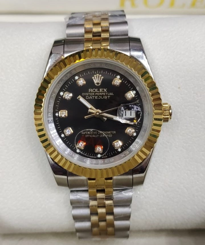 Rolex (Golden with Black Dial) Watch